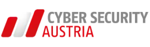 Rot-weiß-rote balken mit dem Schriftzug Cybersecurity Austria